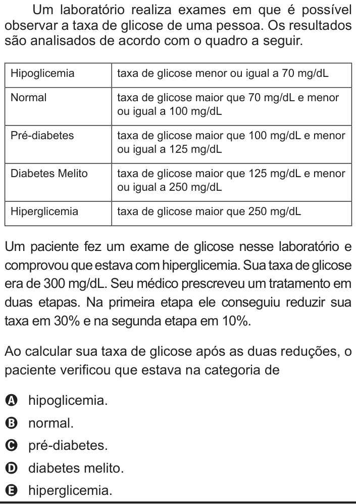 Questão 175 no caderno Azul do ENEM 2012