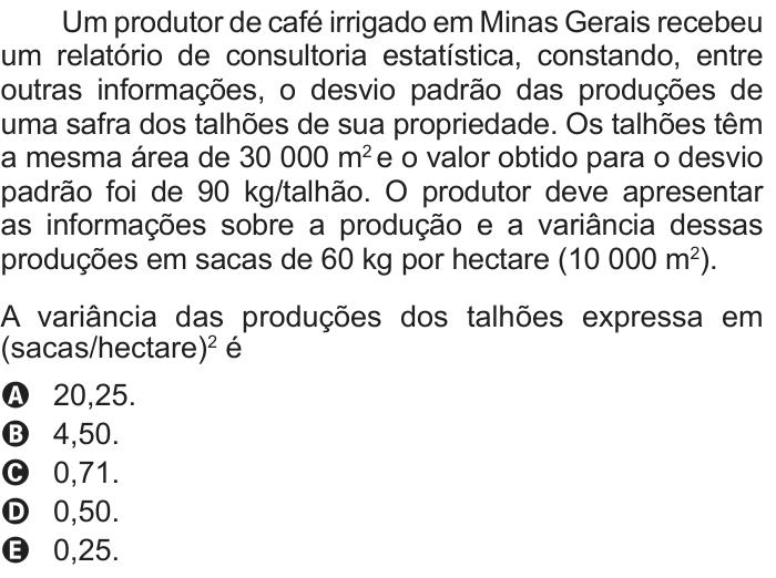 Questão 176 no caderno Azul do ENEM 2012
