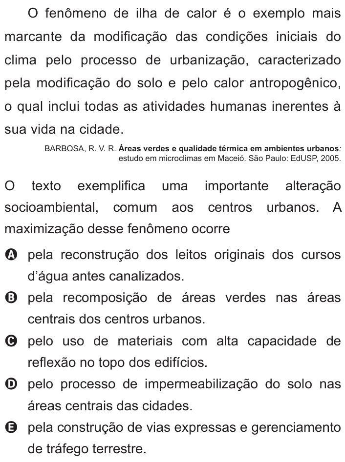 Questão 9 no caderno Azul do ENEM 2011