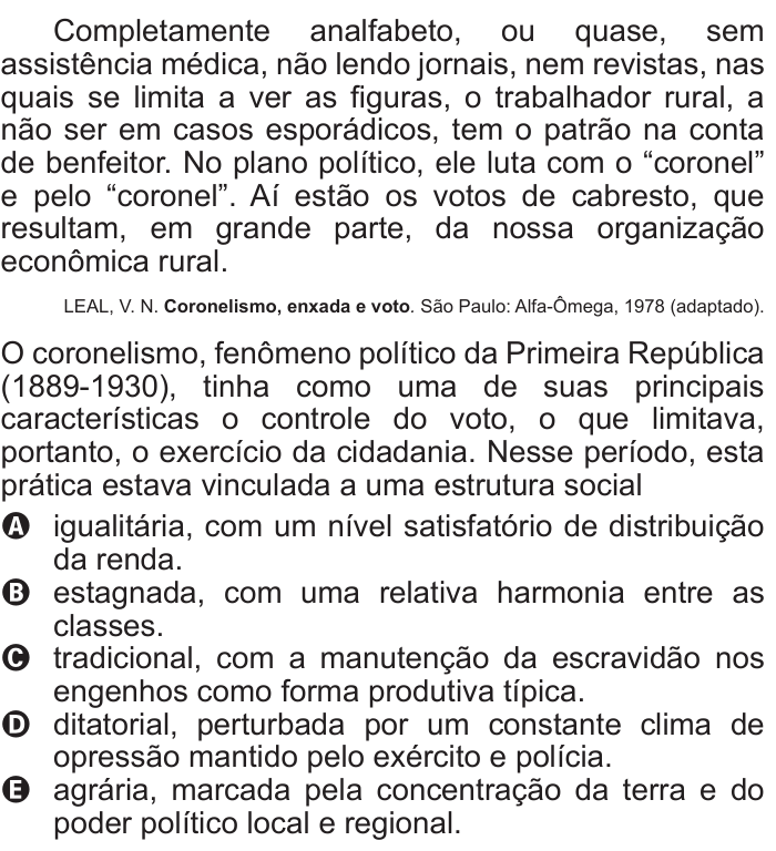 Questão 17 no caderno Azul do ENEM 2011
