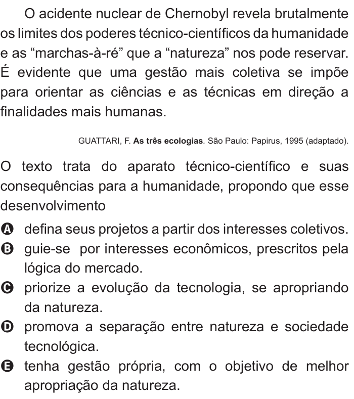 Questão 23 no caderno Azul do ENEM 2011