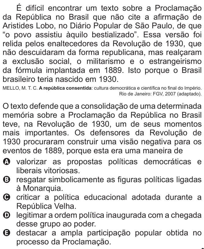 Questão 26 no caderno Azul do ENEM 2011