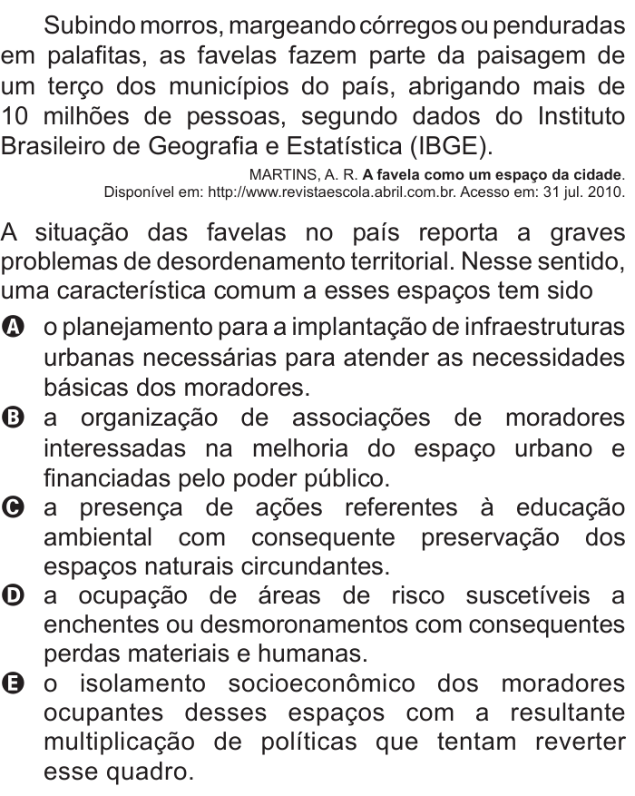 Questão 28 no caderno Azul do ENEM 2011