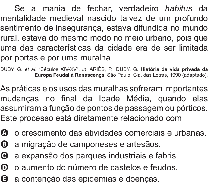 Questão 35 no caderno Azul do ENEM 2011