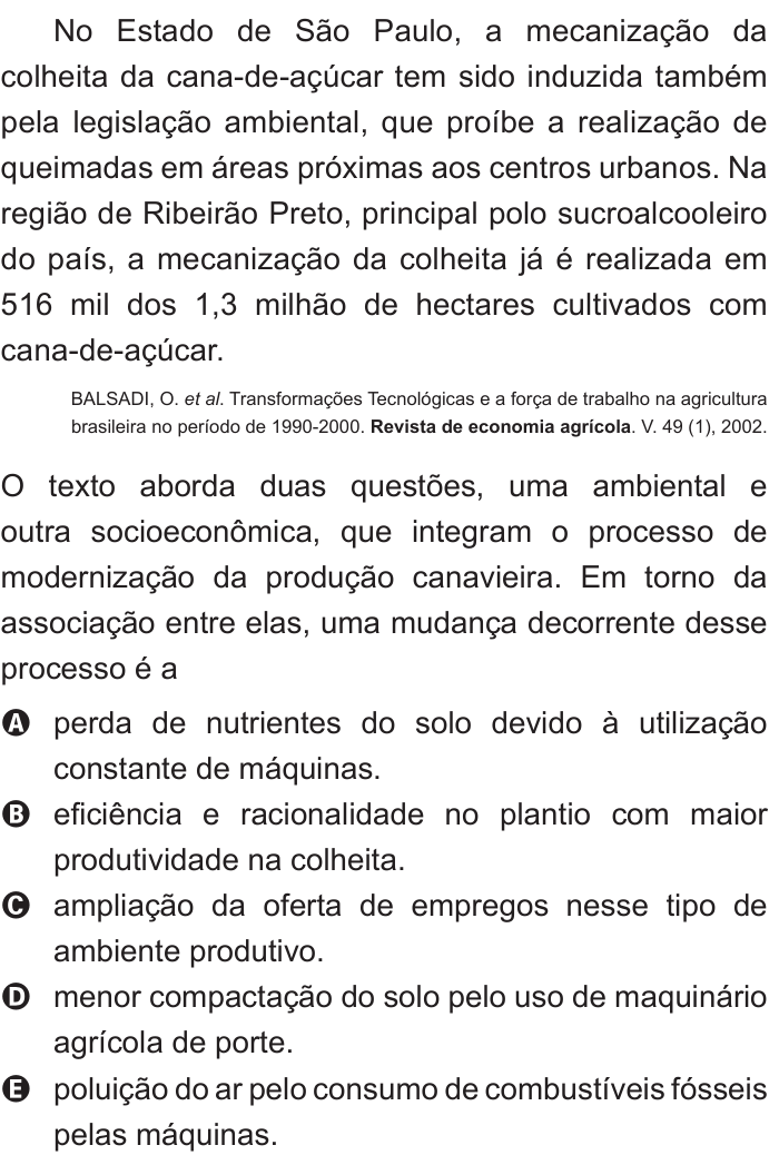 Questão 37 no caderno Azul do ENEM 2011
