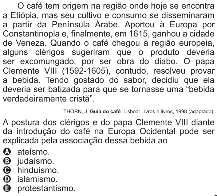 Questão 40 no caderno Azul do ENEM 2011