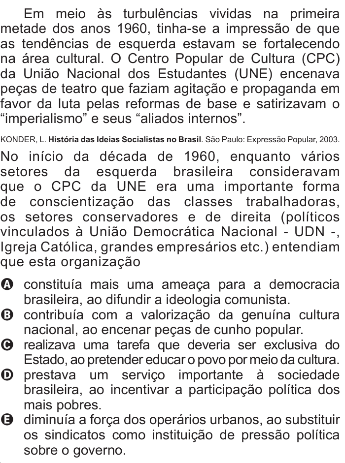 Questão 42 no caderno Azul do ENEM 2011