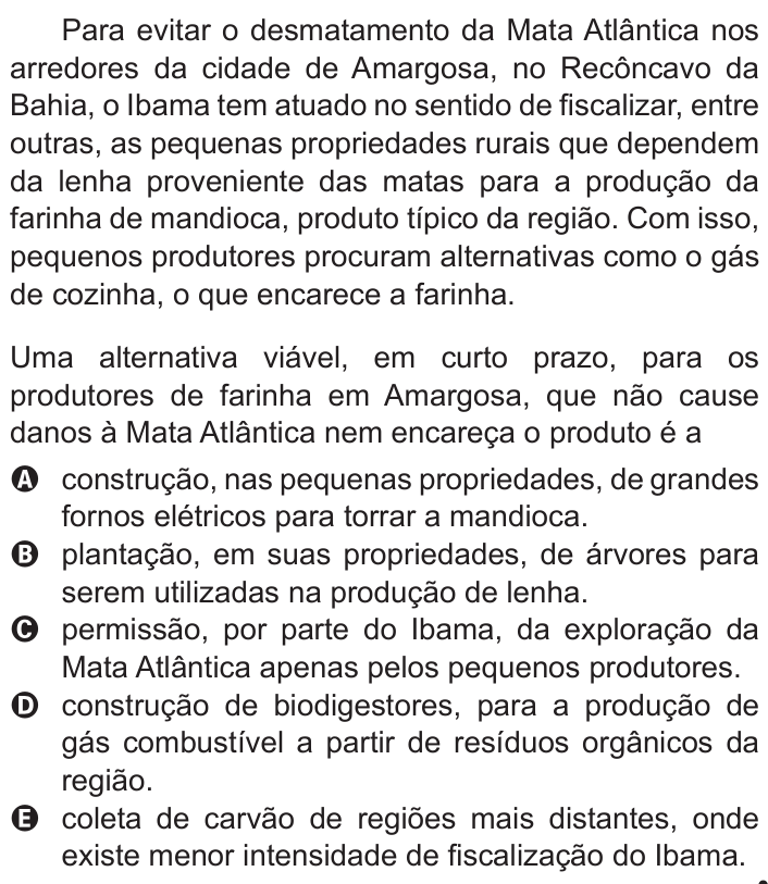 Questão 51 no caderno Azul do ENEM 2011