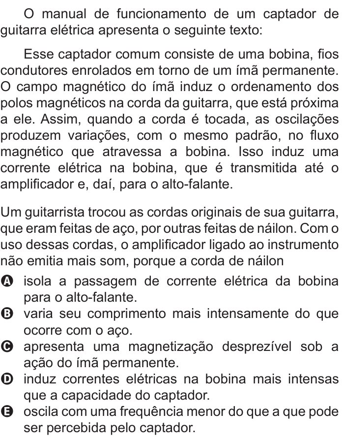 Questão 56 no caderno Azul do ENEM 2011