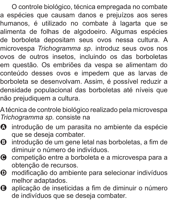 Questão 57 no caderno Azul do ENEM 2011
