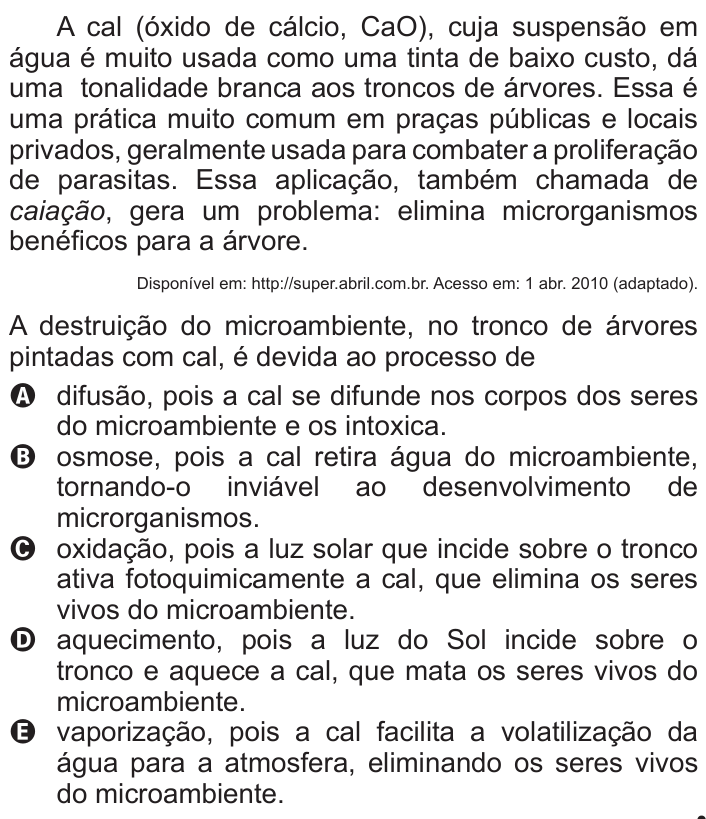 Questão 59 no caderno Azul do ENEM 2011