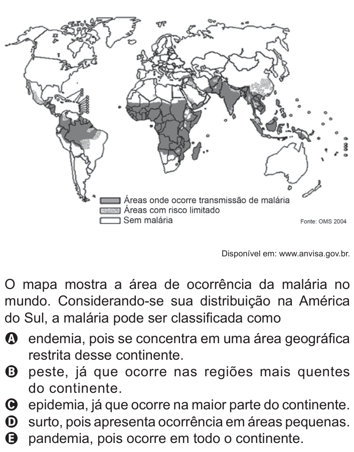 Questão 64 no caderno Azul do ENEM 2011