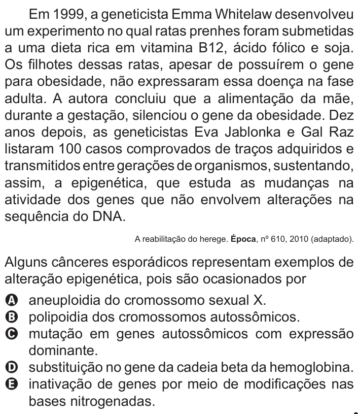 Questão 65 no caderno Azul do ENEM 2011