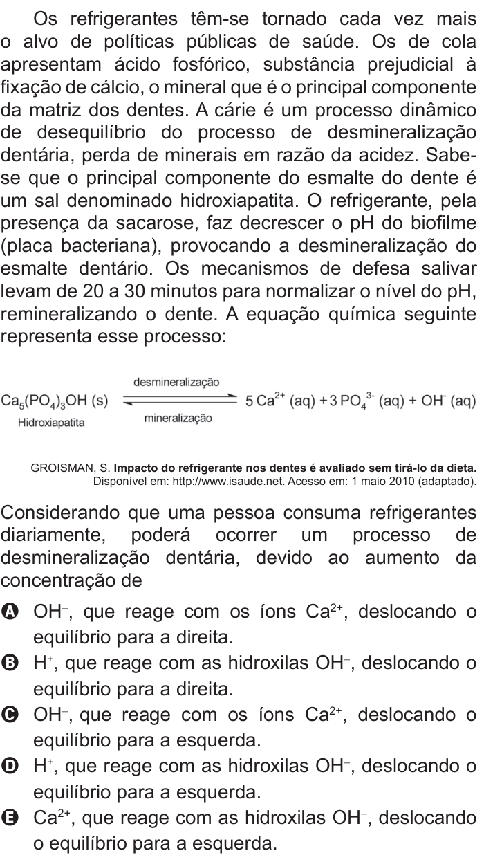 Questão 75 no caderno Azul do ENEM 2011