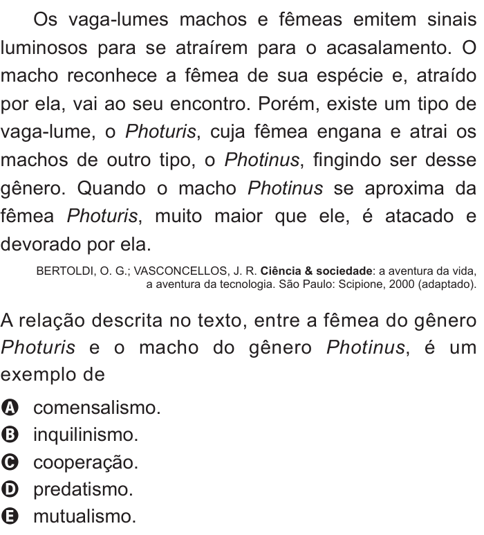 Questão 82 no caderno Azul do ENEM 2011