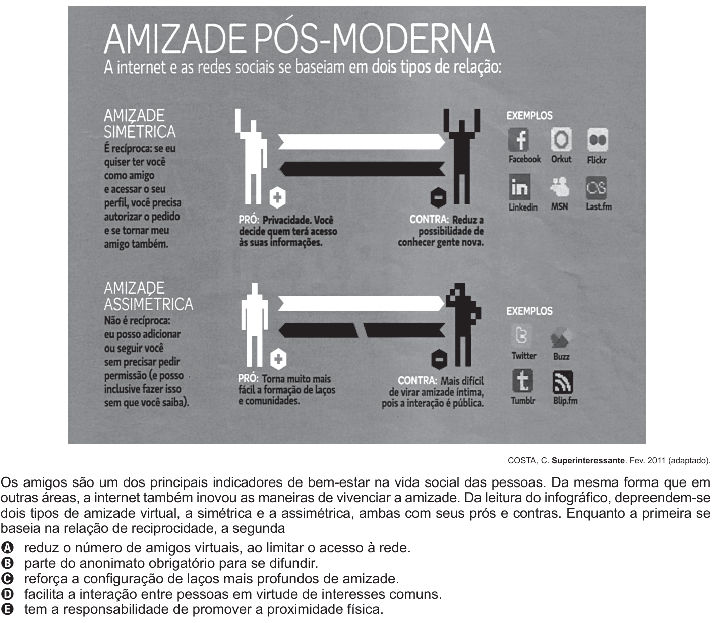 Questão 97 no caderno Azul do ENEM 2011