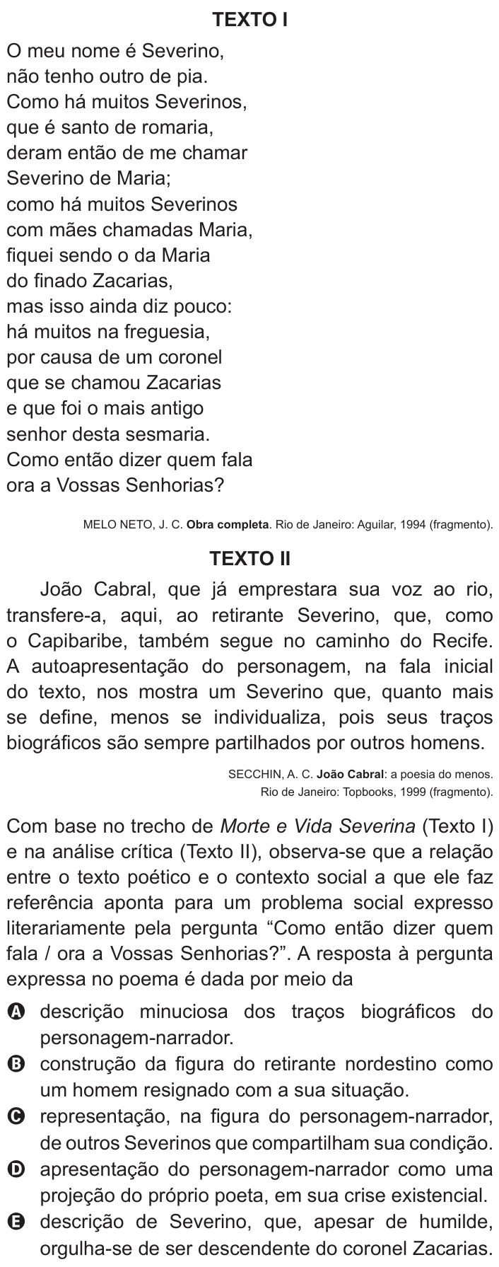 Questão 99 no caderno Azul do ENEM 2011