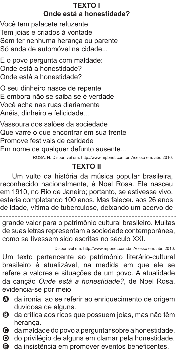 Questão 101 no caderno Azul do ENEM 2011