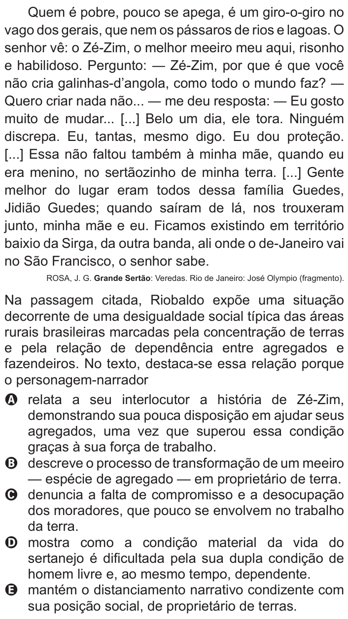 Questão 102 no caderno Azul do ENEM 2011