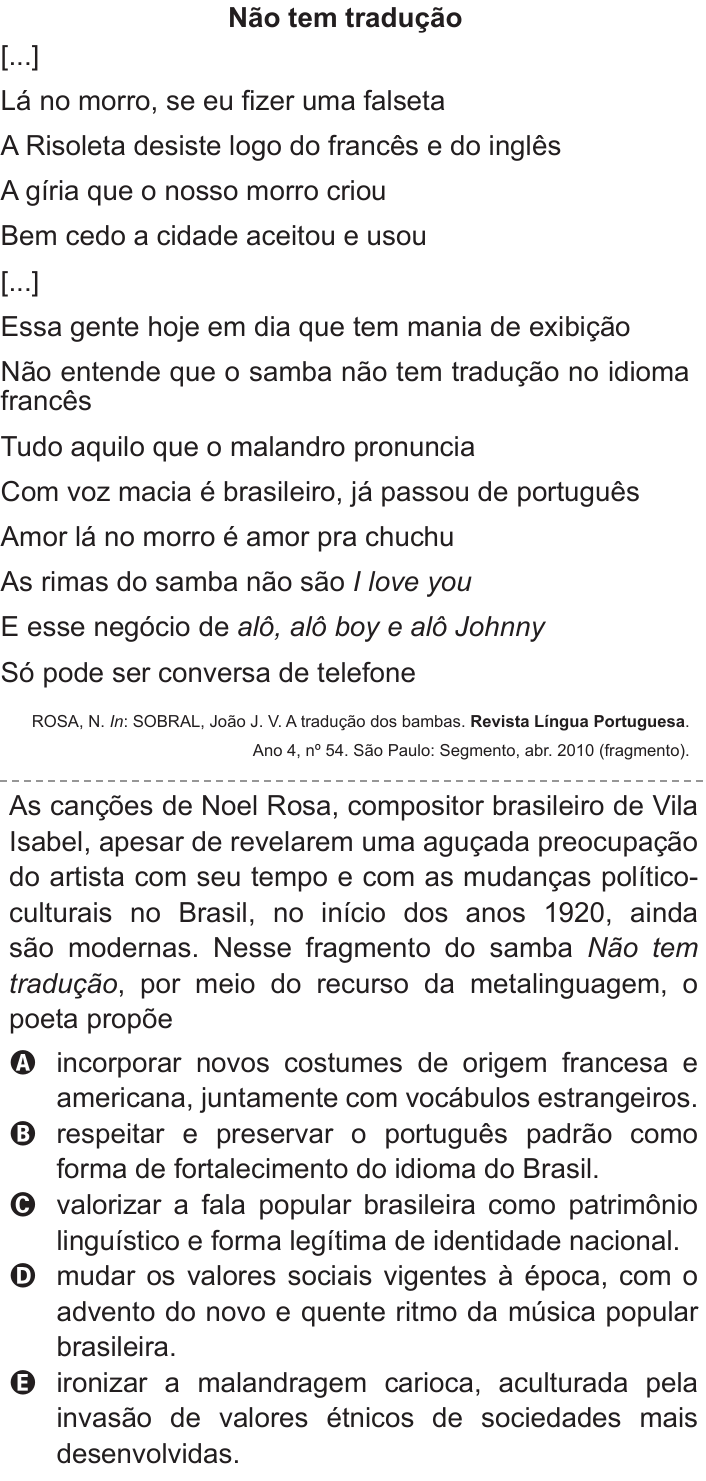 Questão 104 no caderno Azul do ENEM 2011