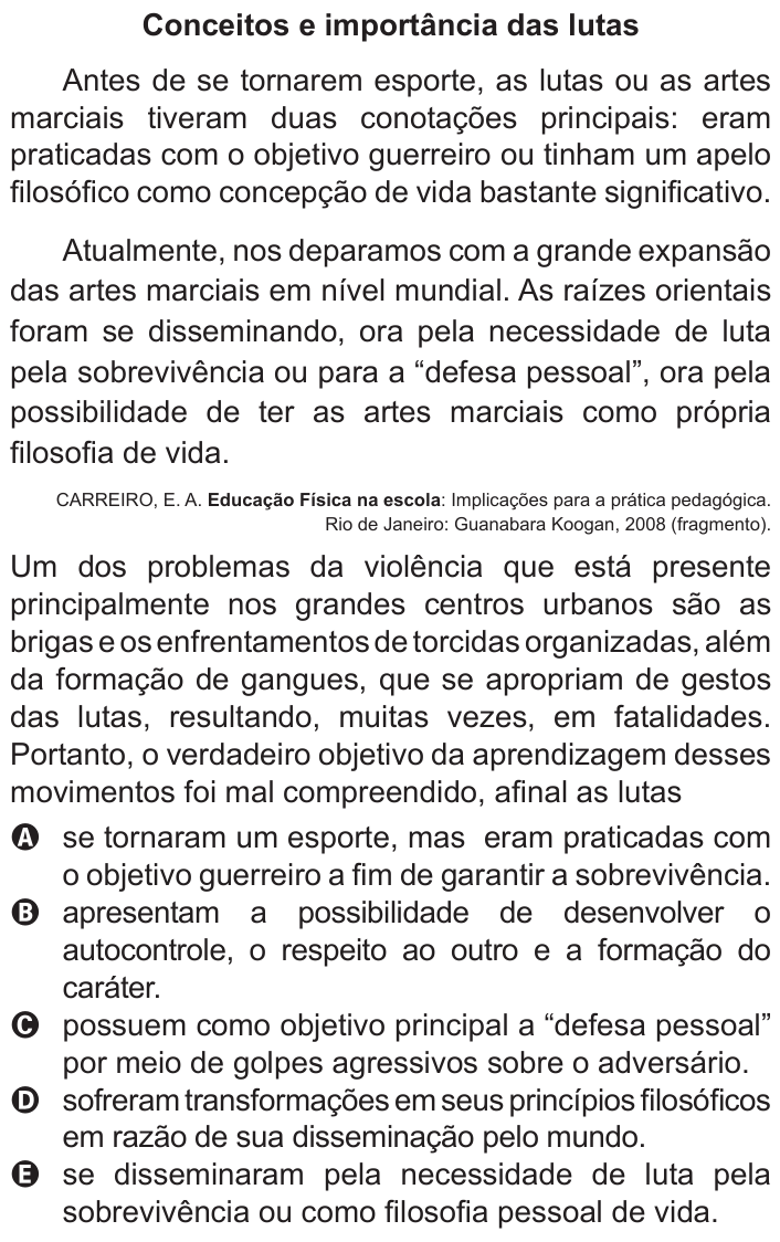 Questão 108 no caderno Azul do ENEM 2011