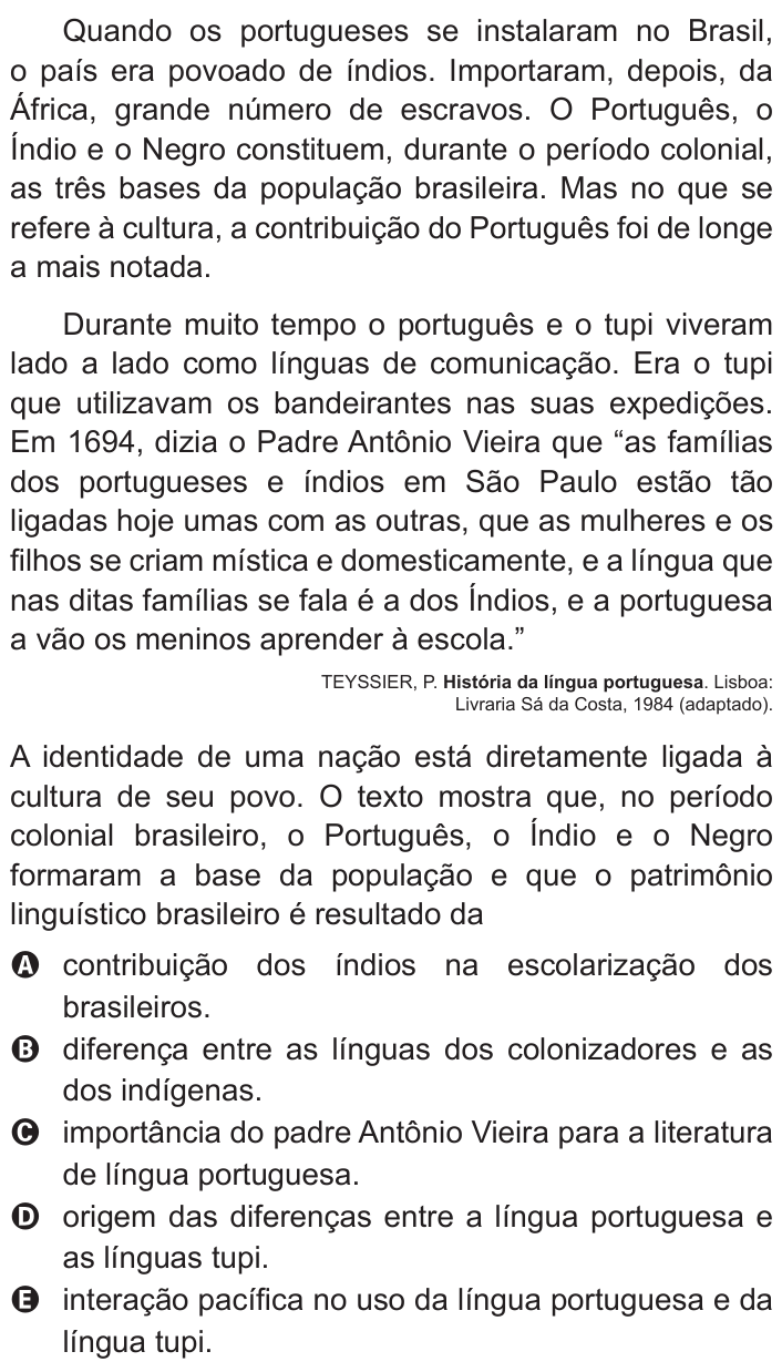 Questão 119 no caderno Azul do ENEM 2011