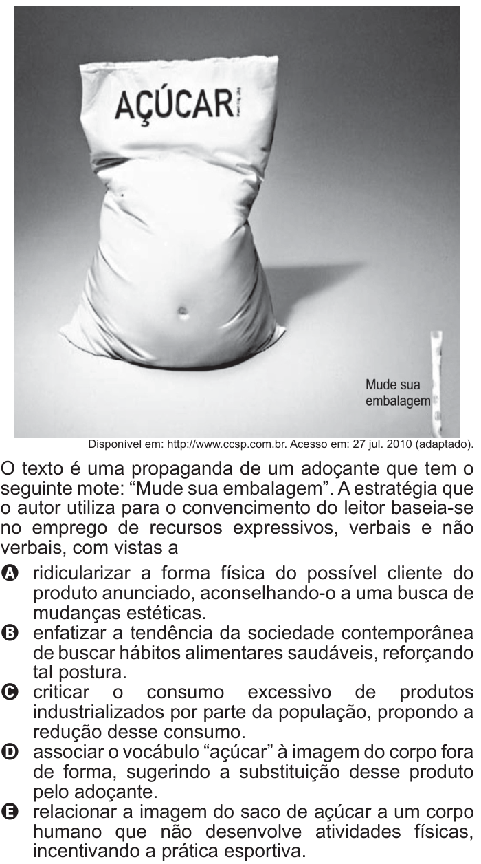 Questão 127 no caderno Azul do ENEM 2011