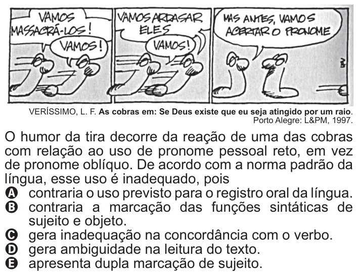 Questão 129 no caderno Azul do ENEM 2011