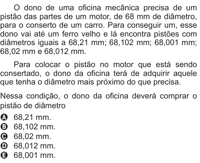 Questão 136 no caderno Azul do ENEM 2011