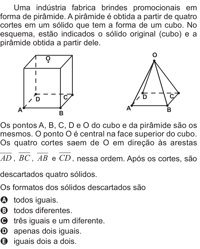 Questão 144 no caderno Azul do ENEM 2011