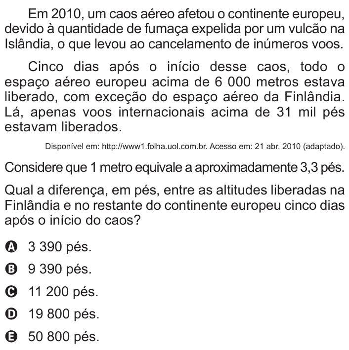 Questão 148 no caderno Azul do ENEM 2011