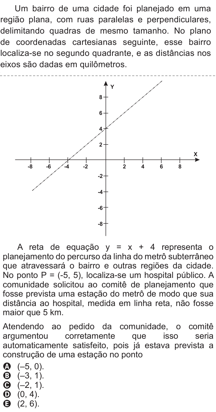 Questão 150 no caderno Azul do ENEM 2011