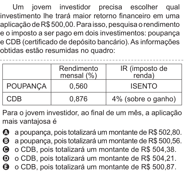 Questão 157 no caderno Azul do ENEM 2011