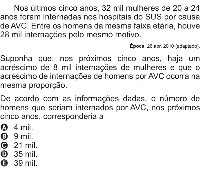 Questão 166 no caderno Azul do ENEM 2011
