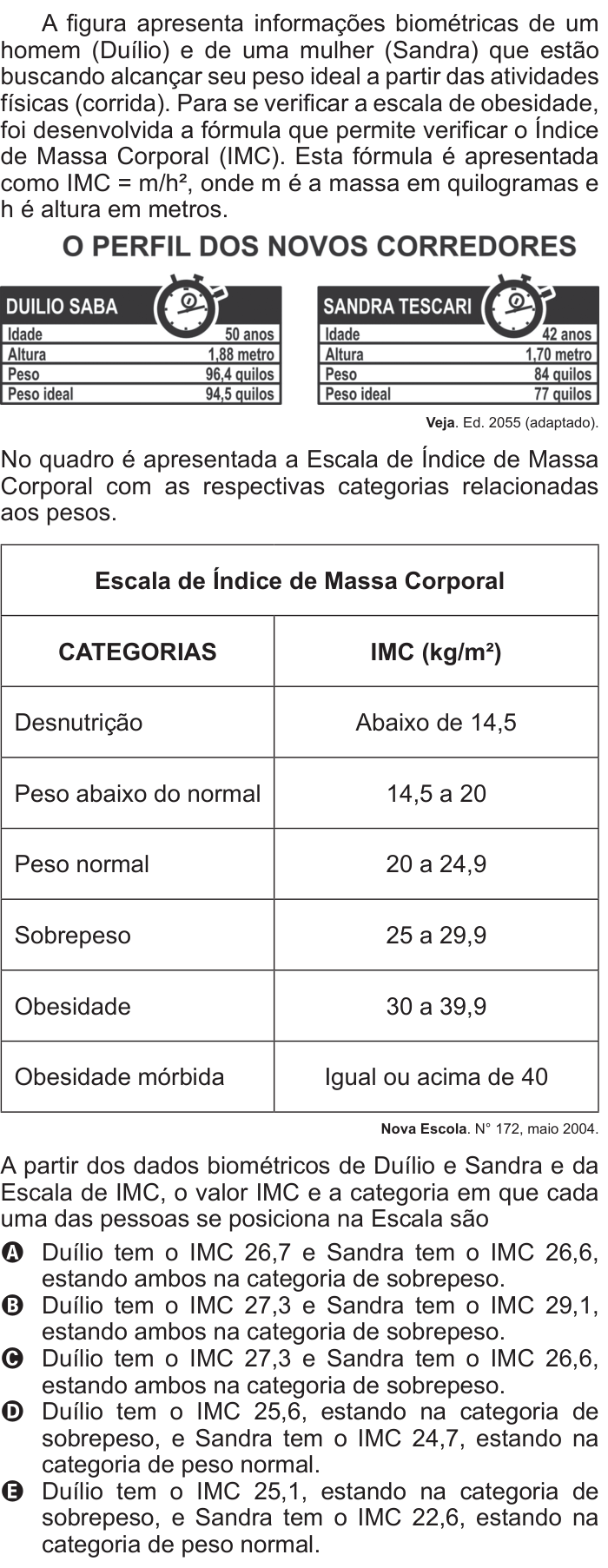 Questão 169 no caderno Azul do ENEM 2011