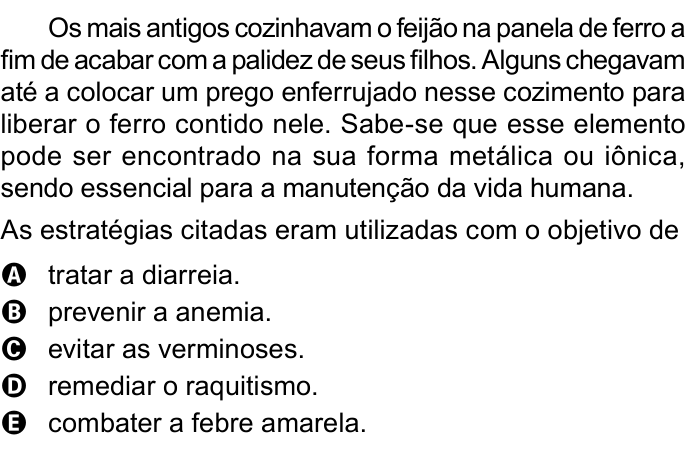 Questão 92 no caderno Azul do ENEM 2023