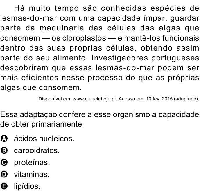 Questão 98 no caderno Azul do ENEM 2023