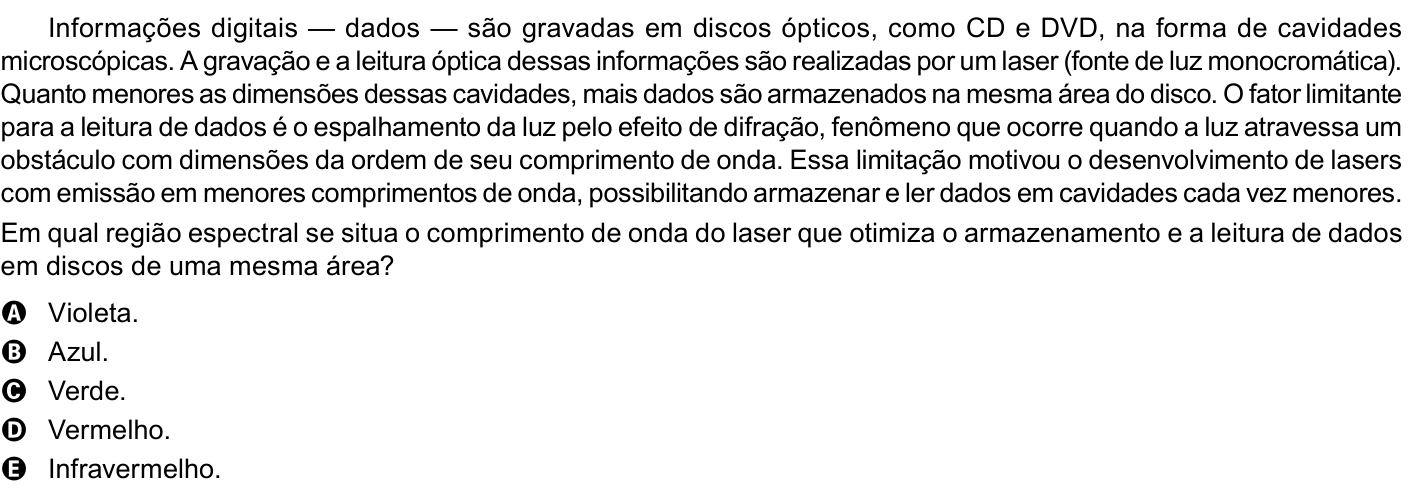 Questão 112 no caderno Azul do ENEM 2023