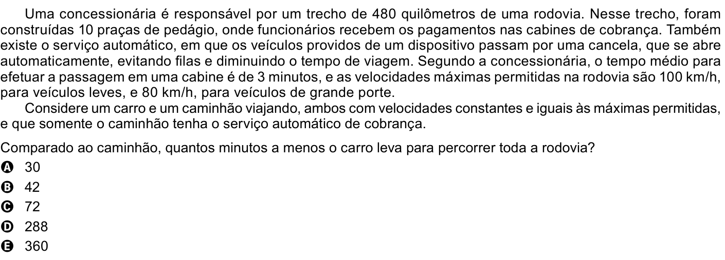 Questão 124 no caderno Azul do ENEM 2023