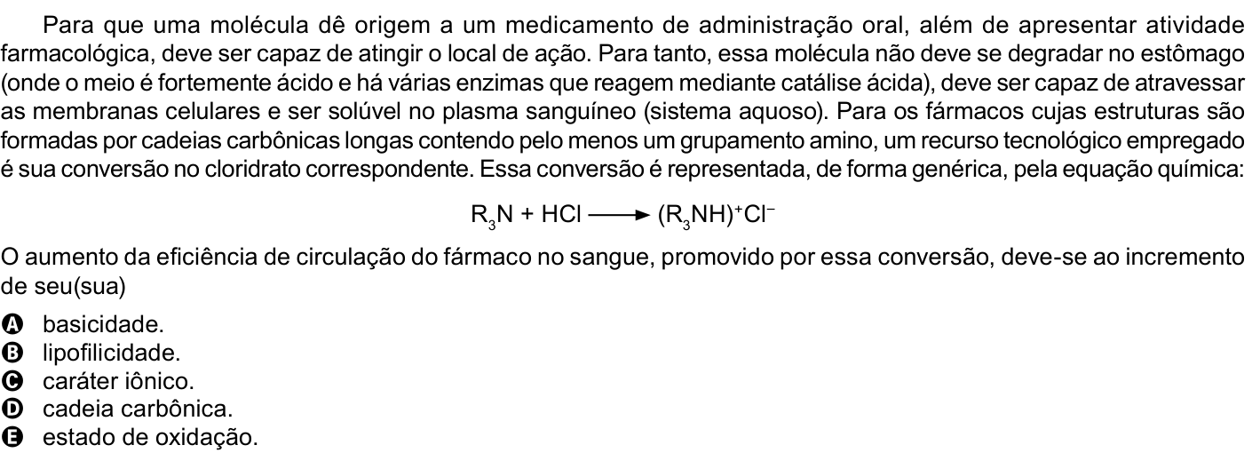 Questão 126 no caderno Azul do ENEM 2023