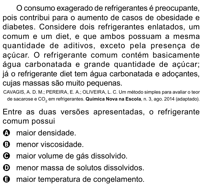Questão 131 no caderno Azul do ENEM 2023