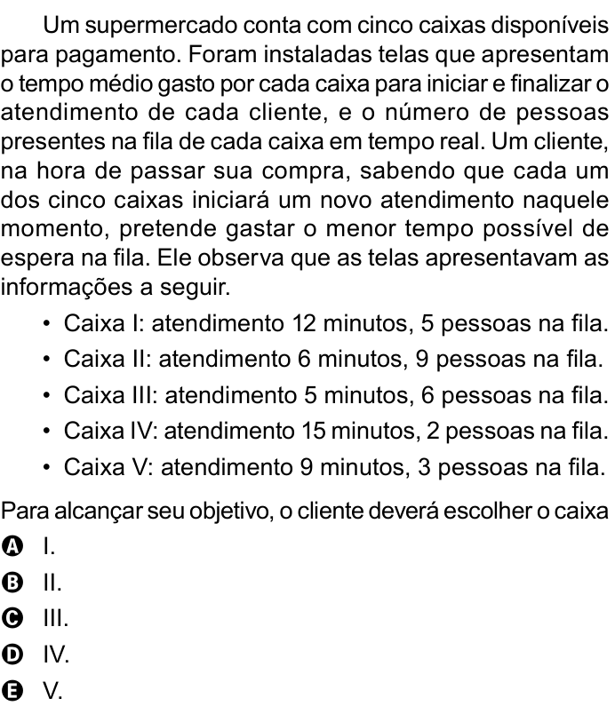 Questão 153 no caderno Azul do ENEM 2023