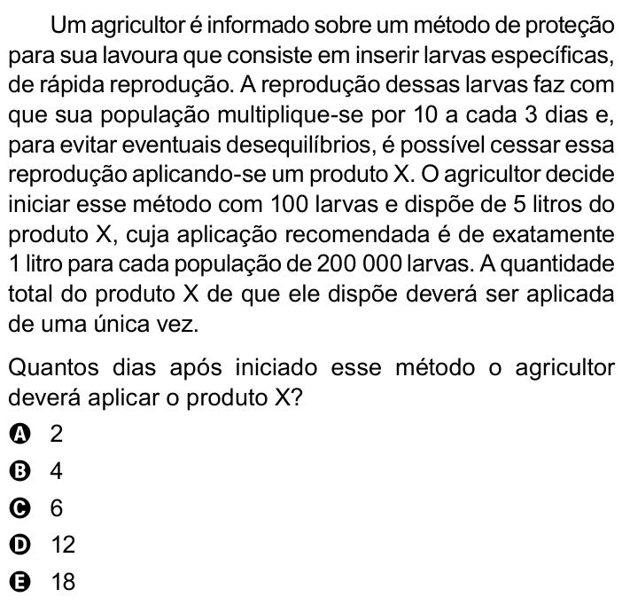 Questão 159 no caderno Azul do ENEM 2023