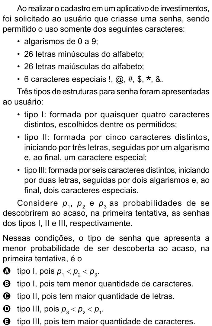 Questão 160 no caderno Azul do ENEM 2023