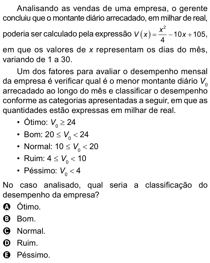 Questão 170 no caderno Azul do ENEM 2023