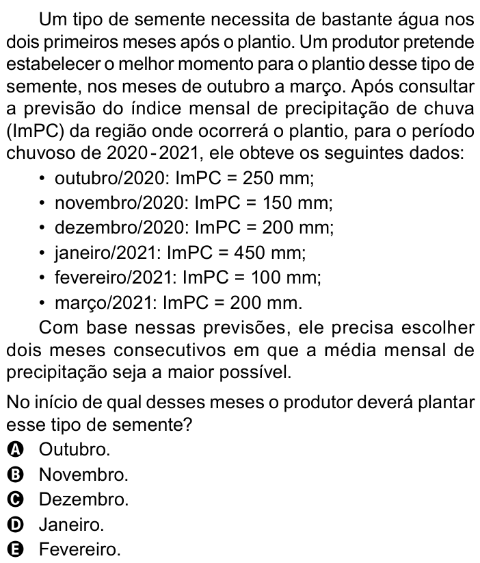 Questão 180 no caderno Azul do ENEM 2023