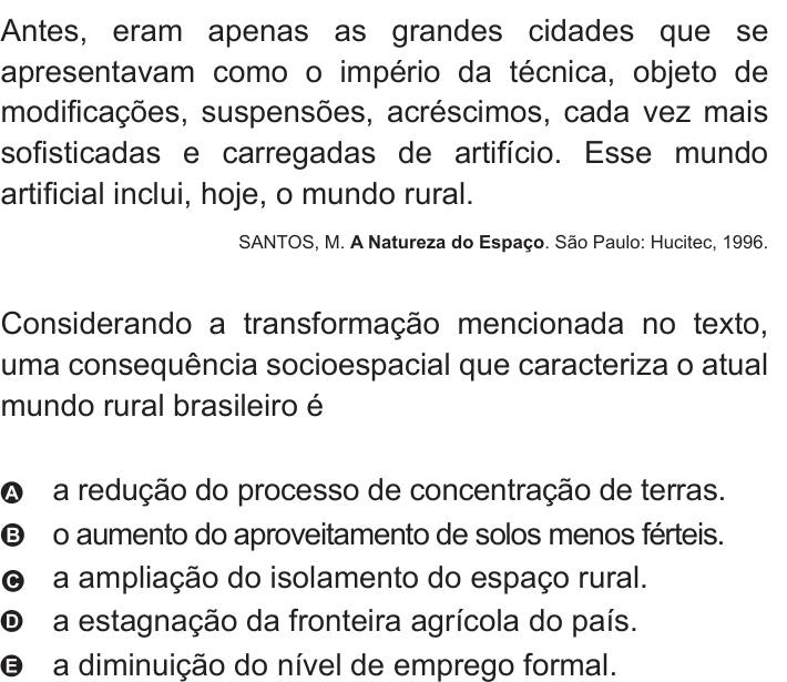 Questão 2 no caderno Azul do ENEM 2010