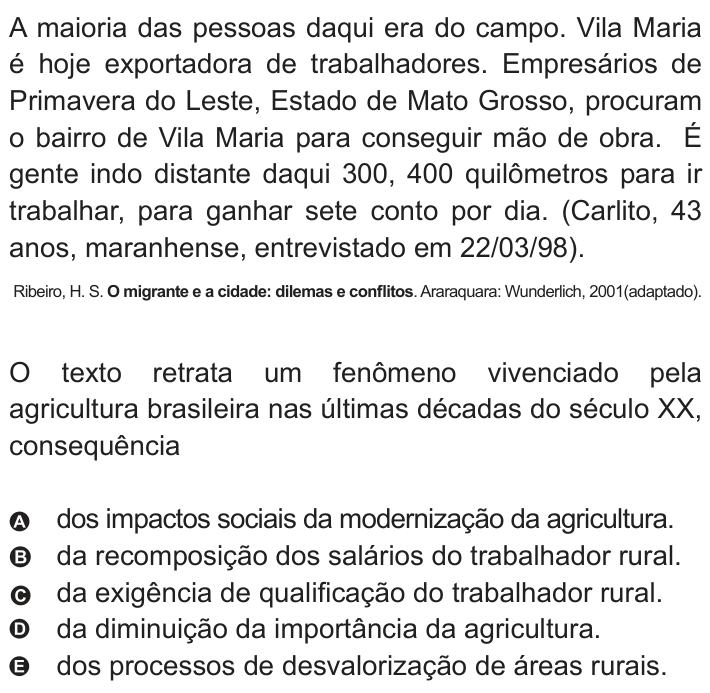 Questão 3 no caderno Azul do ENEM 2010