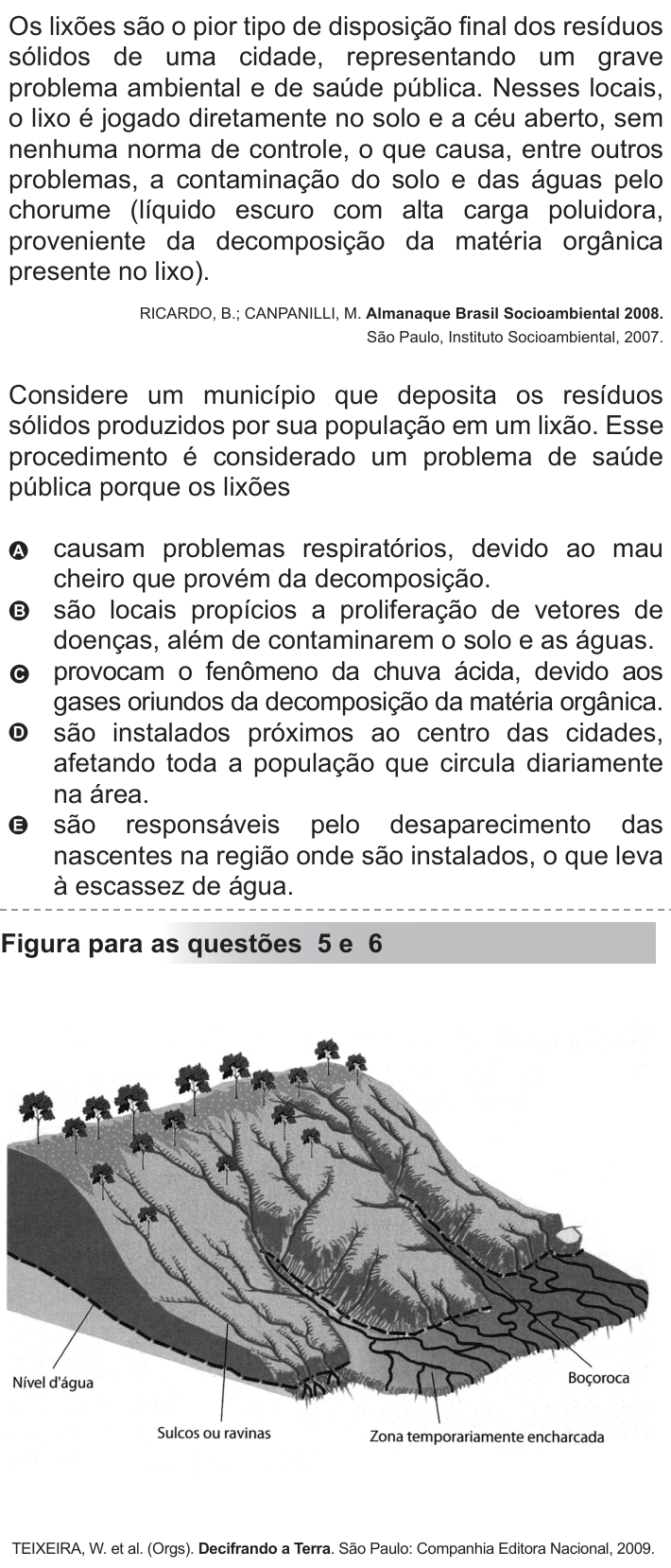 Questão 4 no caderno Azul do ENEM 2010