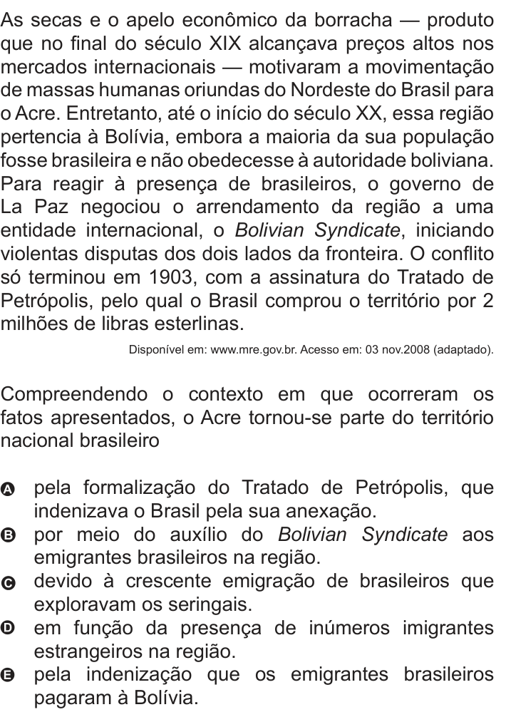 Questão 13 no caderno Azul do ENEM 2010